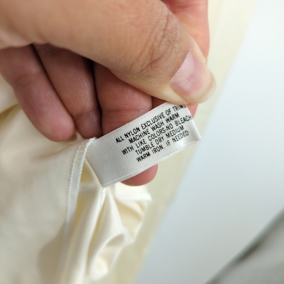 Vintage X Shadowline Nightgown Peignoir Lace Floral Ivory Nylon Made USA Women M - Picture 8 of 8